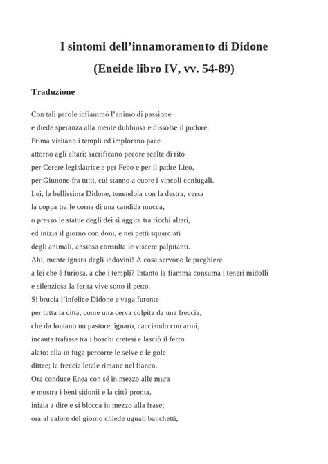 Virgilio, Eneide (libro IV), traduzione e riassunto: Didone 